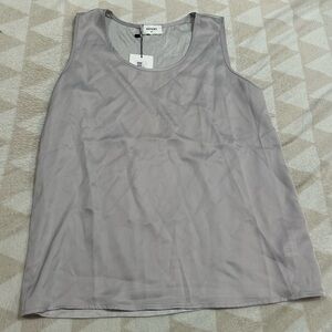 Sojourn short story sleeveless satin grey tank top